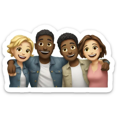 happy moment with friends sticker