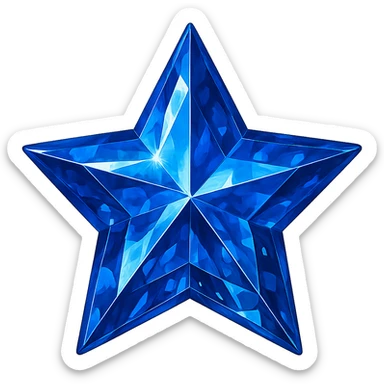 sapphire star, digital illustration sticker