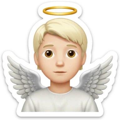 Blond white hair angel boy emoji sticker