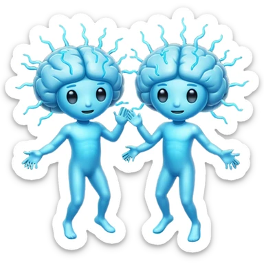 Last two brain cells dancing sticker
