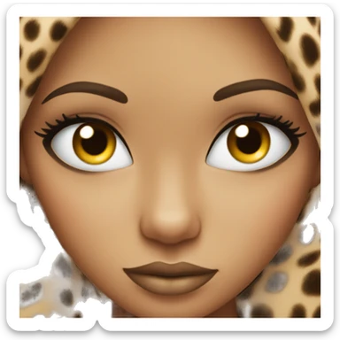 girl leopard with stunning lashes sticker