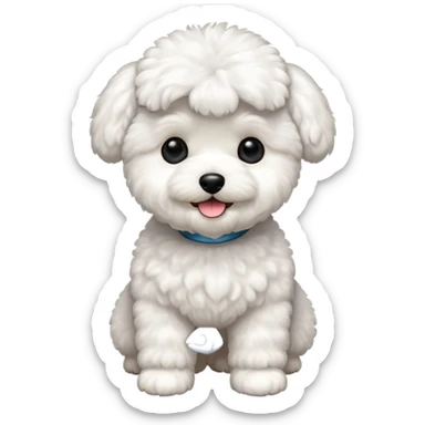 a full body of cute bichon frise sticker