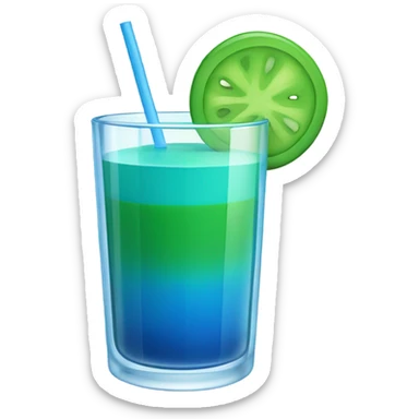 Blue and green juice sticker