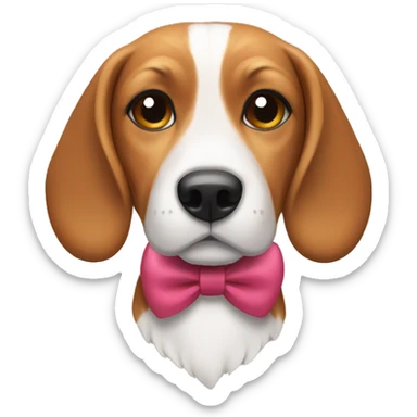 Beagle wearing a bow on its head sticker