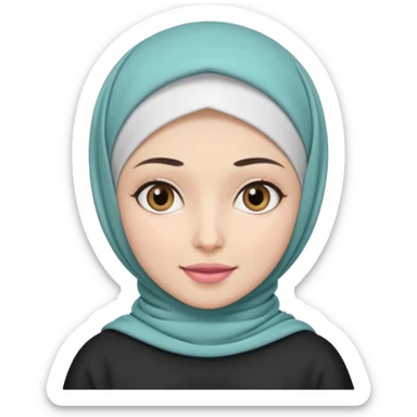 A dentist girly wearing a hijab with pale skin and dark features  sticker