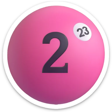 pink billiard ball with the number 23 sticker