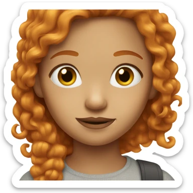 ginger girl with light skin and honey brown eyes sticker