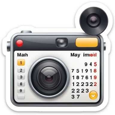 Calendar + timer + video camera overlay sticker