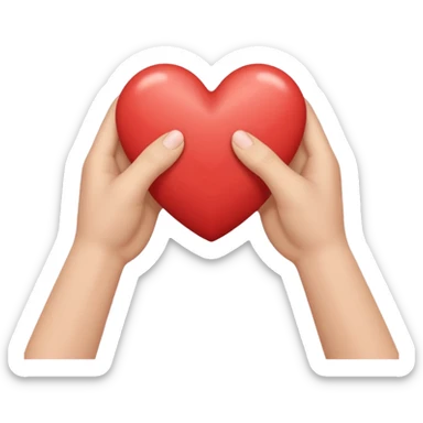 two hands reaching toward each other with a heart sticker