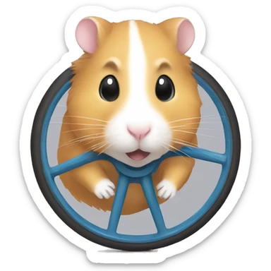 Hamster sur une roue sticker