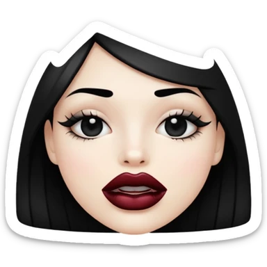 lips with black lipstick sticker