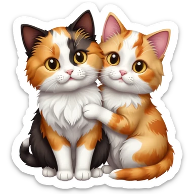 two cats grooming each other sticker