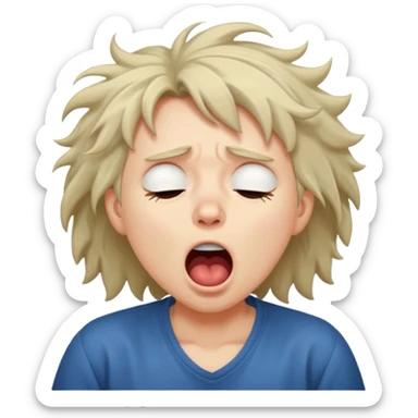 yawning sleepy character sticker