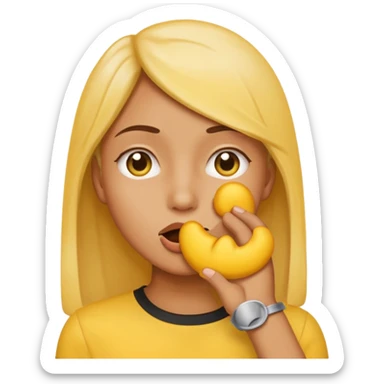 whispering emoji: hand on side of mouth looking behind sticker
