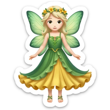 A flower fairy girl, full body sticker