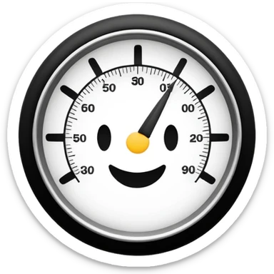 depth meter gauge, no numbers, minimal design, clear face, emoji style sticker
