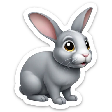 Gray rabbit sticker