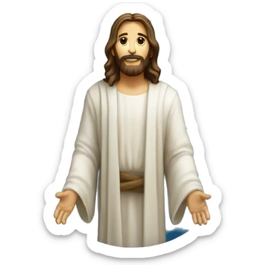 Jesus Christ standing on top of a global sphere of planet Earth sticker