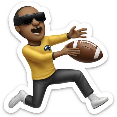 Stevie wonder catching a football sticker