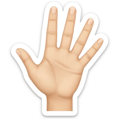 Hand with all fingers up except ring finger sticker