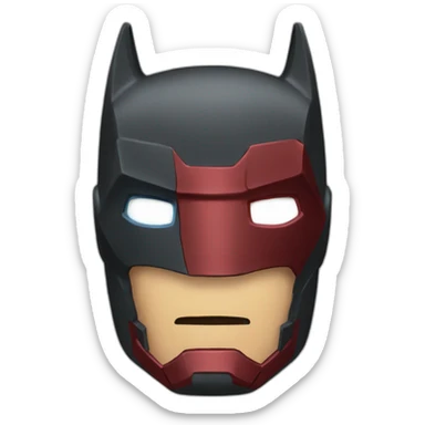 half batman and iron man emoji sticker