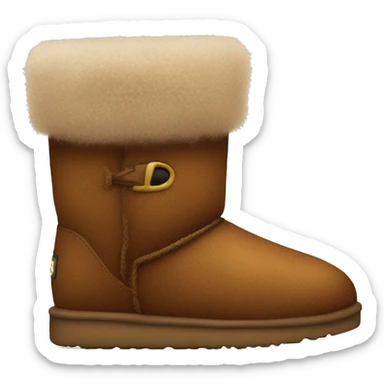 Brown fuzzy boots Uggs sticker