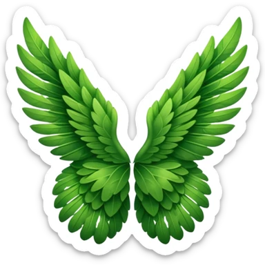 Wings made with Green leaves sticker
