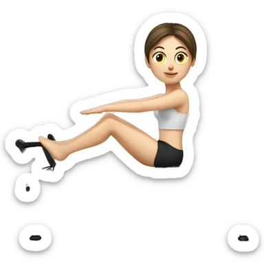 brunette white girl doing reformer Pilates sticker