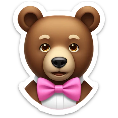 Bear with pink bow tie  sticker