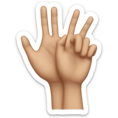 two hands making a heart with their index and middle fingers sticker