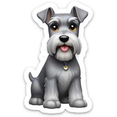 Gray schnauzer mini sticker