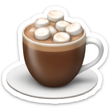 Hot chocolate with marshmallows topping  sticker