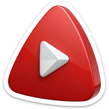 YouTube logo, classic red play button sticker
