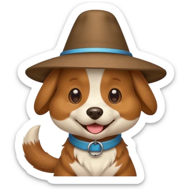 Dog wearing spinning hat  sticker