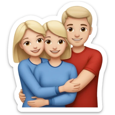 a loving couple and a friend sticker