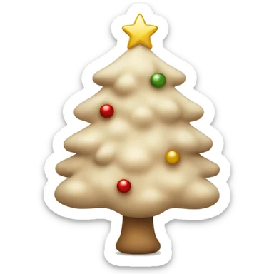 Cute beige Christmas tree with ornaments sticker