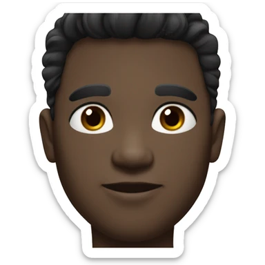 portrait of black hair male, whit skin sticker