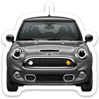 Mini cooper S emoji. Dark gray or black sticker