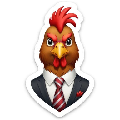 rooster wearing a necktie sticker