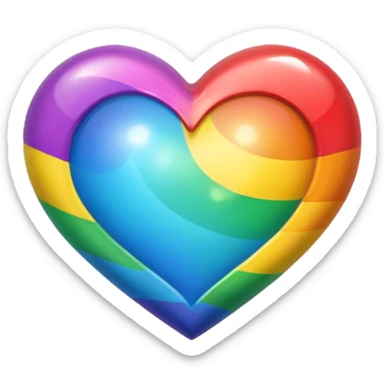 Un cuore arcobaleno sticker