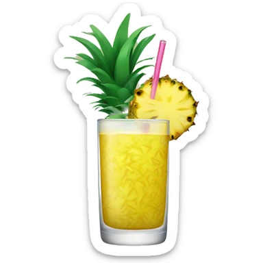 yellow pineapple drink in a highball glass sticker