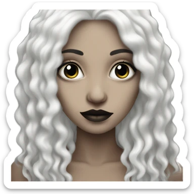 White hair white skin gothic woman sticker