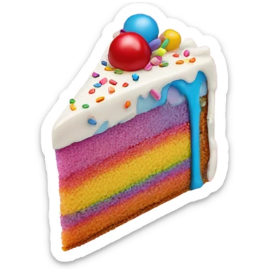slice of cake with rainbow sprinkles  sticker