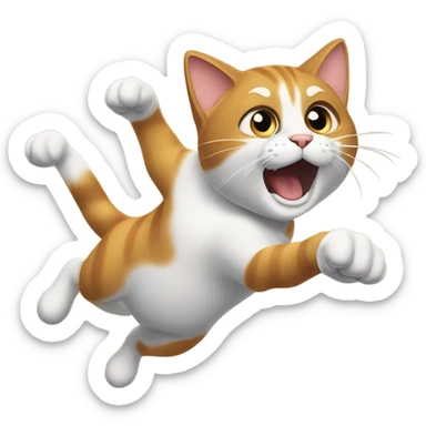 Cat jumping to attack someone  sticker