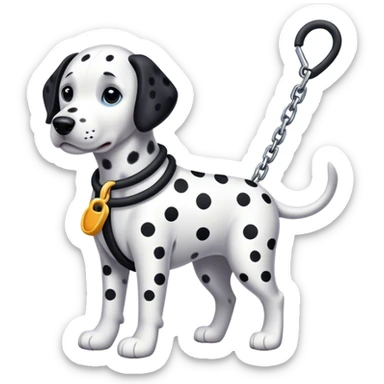 dalmatian walking on a leash sticker
