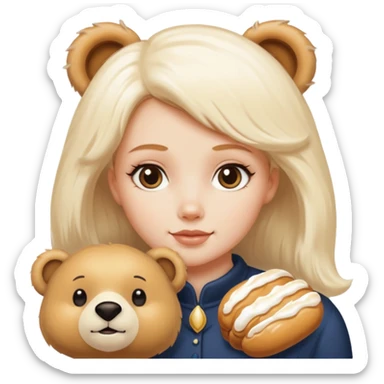 Butterscotch éclair and white girl bear combined  sticker