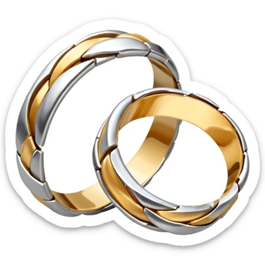 2 smashed wedding ring sticker