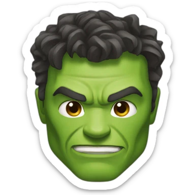 Iron Man who looks like the Hulk sticker