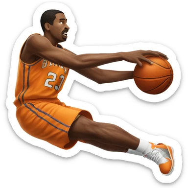 A basketball player dunking a ball sticker