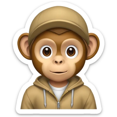 Un singe qui est habillé comme un garçon sticker